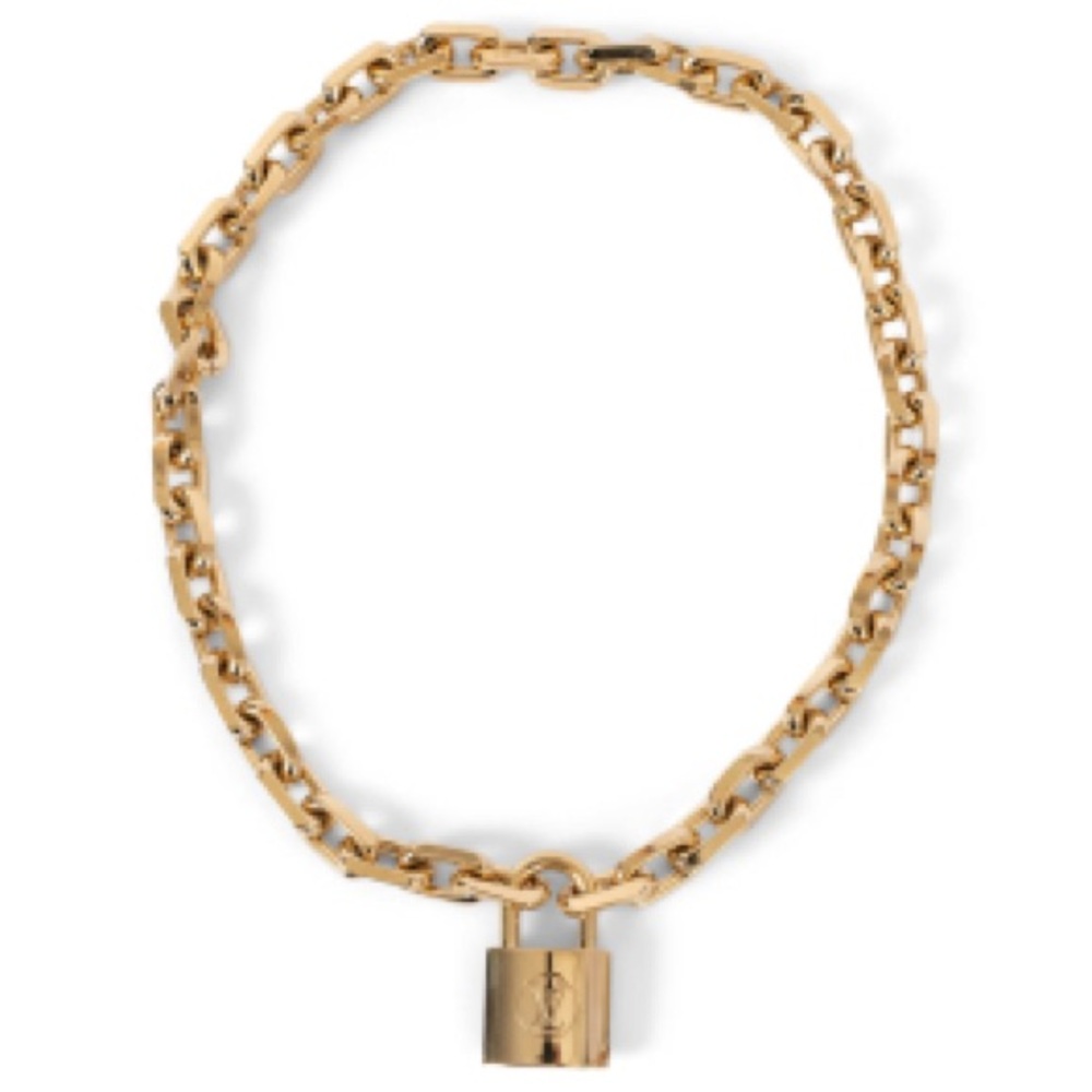 authentic Louis Vuitton Edge Cadenas Necklace Gold
